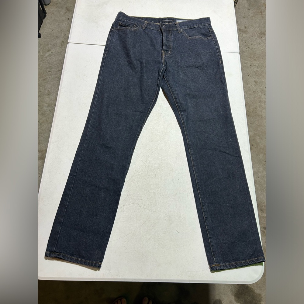 Aeropostale Mens Jeans 33x32 Dark Wash Skinny Fit Straight Mid Rise Stretch